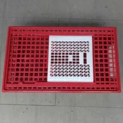 CHEMIN DES POULAILLERS Cage Transport Poules Et Volailles 77x57x27cm 2 Portes Rouge Et Blanche -Poulailler et élevage de la basse-cour Soldes Magasin 35331813 3