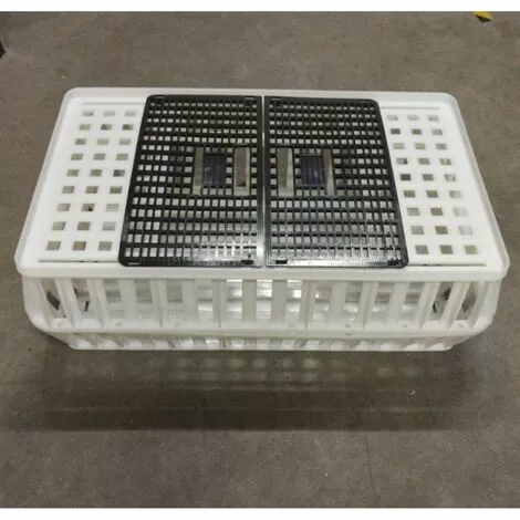 POULAILLER DIRECT Cage De Transport Volaille Conique 80x50x30cm 1 Porte Noire Et Blanche - Blanc 3 POULAILLER DIRECT Cage De Transport Volaille Conique 80x50x30cm 1 Porte Noire Et Blanche - Blanc – Image 3