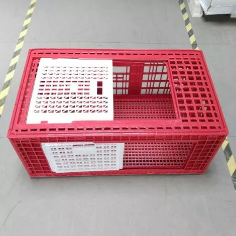 POULAILLER DIRECT Cage De Transport Grande Volaille 96x57x42cm 3 Portes Rouge Et Blanche 3 POULAILLER DIRECT Cage De Transport Grande Volaille 96x57x42cm 3 Portes Rouge Et Blanche – Image 3