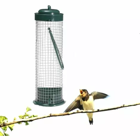 SUNFLOWER Mangeoire Oiseaux Exterieur En Métal Inoxydable I Distributeur Graines Oiseaux I Mangeoire à Oiseaux Distributeur Suspendu Imperméable (23,5cm, Vert) 2 SUNFLOWER Mangeoire Oiseaux Exterieur En Métal Inoxydable I Distributeur Graines Oiseaux I Mangeoire à Oiseaux Distributeur Suspendu Imperméable (23,5cm, Vert) – Image 2
