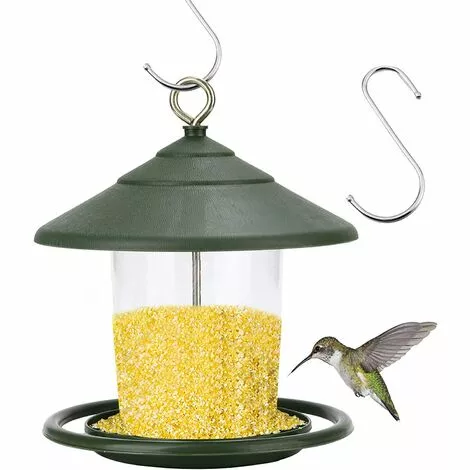 SUNFLOWER Mangeoires Pour Oiseaux Sauvages, Mangeoire à Oiseaux Suspendue, Mangeoire à Oiseaux Suspendue En Plastique Pour Balcon Extérieur Transparent (Vert) 1 SUNFLOWER Mangeoires Pour Oiseaux Sauvages, Mangeoire à Oiseaux Suspendue, Mangeoire à Oiseaux Suspendue En Plastique Pour Balcon Extérieur Transparent (Vert)