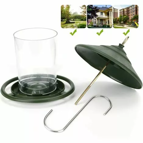 SUNFLOWER Mangeoires Pour Oiseaux Sauvages, Mangeoire à Oiseaux Suspendue, Mangeoire à Oiseaux Suspendue En Plastique Pour Balcon Extérieur Transparent (Vert) 2 SUNFLOWER Mangeoires Pour Oiseaux Sauvages, Mangeoire à Oiseaux Suspendue, Mangeoire à Oiseaux Suspendue En Plastique Pour Balcon Extérieur Transparent (Vert) – Image 2