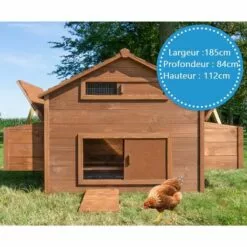BB-LOISIR Poulailler En Bois Pour Jardin Extérieure Cage Canard équipé 2 Nichoirs 185 X 84 X 112 Cm Modèle 154 Ferme De Terrain -Poulailler et élevage de la basse-cour Soldes Magasin 38380457 4
