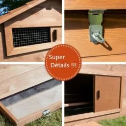 BB-LOISIR Poulailler En Bois Pour Jardin Extérieure Cage Canard équipé 2 Nichoirs 185 X 84 X 112 Cm Modèle 154 Ferme De Terrain -Poulailler et élevage de la basse-cour Soldes Magasin 38380457 5