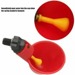 Abreuvoir Poules, 10pcs Abreuvoir Poule à La Volaille Bols Distributeur De Boisson Rouge Troupeau Canard Oiseau Alimentation Eau Pour Pigeons GrooFoo -Poulailler et élevage de la basse-cour Soldes Magasin 39665051 4