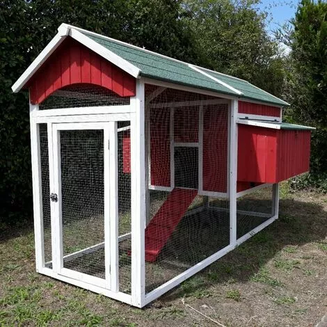 CHEMIN DES POULAILLERS Poulailler Deluxe Toit Shingle Vert 10 À 12 Poules - Vert 1 CHEMIN DES POULAILLERS Poulailler Deluxe Toit Shingle Vert 10 À 12 Poules - Vert