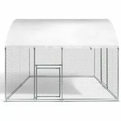 IDMARKET Enclos Poulailler Dôme 7,5 M² Parc Grillagé 3x2,5 M Avec Porte Latérale - Naturel -Poulailler et élevage de la basse-cour Soldes Magasin 41828827 3