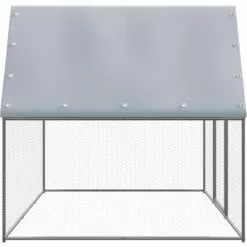 VidaXL Poulailler D'extérieur 3x2x2 M Acier Galvanisé - Argent -Poulailler et élevage de la basse-cour Soldes Magasin 42448301 3