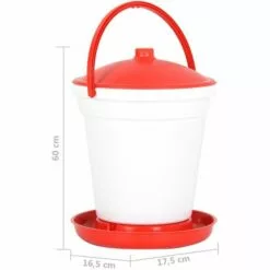 VidaXL Abreuvoir Automatique Pour Volailles 18 L - Rouge -Poulailler et élevage de la basse-cour Soldes Magasin 42549290 5