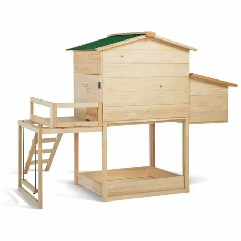 TERRE JARDIN Poulailler Bois Avec Pondoir Et Balançoire 4 TERRE JARDIN Poulailler Bois Avec Pondoir Et Balançoire – Image 4
