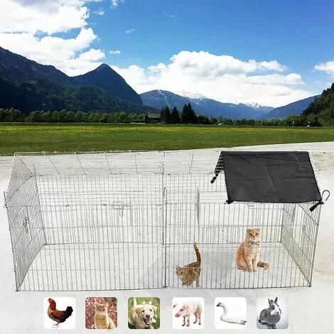 MUCOLA Enceinte D'extérieur Avec Parasol Enceinte Pour Animaux Enceinte D'extérieur Enceinte D'extérieur Cage Pour Lapins Enceinte Pour Clapier à Lapins 3 MUCOLA Enceinte D'extérieur Avec Parasol Enceinte Pour Animaux Enceinte D'extérieur Enceinte D'extérieur Cage Pour Lapins Enceinte Pour Clapier à Lapins – Image 3