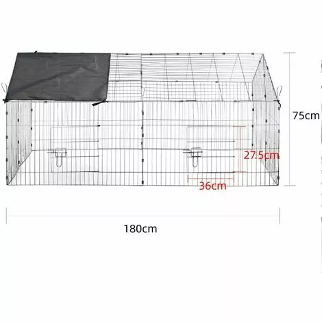 MUCOLA Enceinte D'extérieur Avec Parasol Enceinte Pour Animaux Enceinte D'extérieur Enceinte D'extérieur Cage Pour Lapins Enceinte Pour Clapier à Lapins 5 MUCOLA Enceinte D'extérieur Avec Parasol Enceinte Pour Animaux Enceinte D'extérieur Enceinte D'extérieur Cage Pour Lapins Enceinte Pour Clapier à Lapins – Image 5