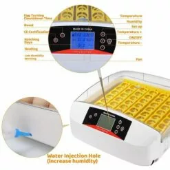 BAMNY Couveuse Automatique De 55 ?ufs, Incubateur D'oeufs Transparent Et Digital, Incubateur à Oeufs Avec Affichage LED De La Température Et Contr?le De L'humidité, Pour Dinde/Oie/Oiseau/Caille/Poulet -Poulailler et élevage de la basse-cour Soldes Magasin 43068711 3