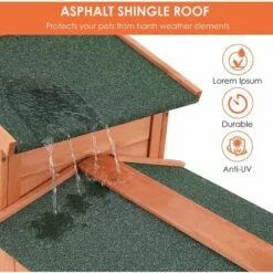 BAMNY Clapier Boi Exterieur, Cage à Lapin, Petit Enclos Pour Animaux, Avec Escaliers, Imperméable, Facile à Nettoyer, Grille Stable, 150 X 54 X 89,5 Cm -Poulailler et élevage de la basse-cour Soldes Magasin 43348114 4