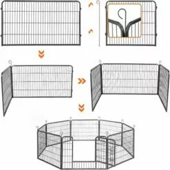 FEANDREA Enclos Pour Chien, Parc Pour Animal De Compagnie, 77x60 Cm, Par SONGMICS, Gris PPK86G - Gris 8 FEANDREA Enclos Pour Chien, Parc Pour Animal De Compagnie, 77x60 Cm, Par SONGMICS, Gris PPK86G - Gris -Poulailler et élevage de la basse-cour Soldes Magasin 4368894 4