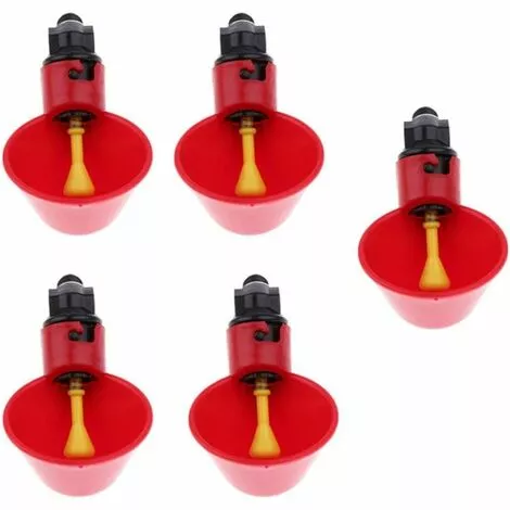 SUN FLOWERIT 5PCS Abreuvoir à Poule Automatique Tasses D'eau Potable Rouge Abreuvoir Poules Bien Pratique En Plastique Pour Oiseaux Poule Volaille 2 SUN FLOWERIT 5PCS Abreuvoir à Poule Automatique Tasses D'eau Potable Rouge Abreuvoir Poules Bien Pratique En Plastique Pour Oiseaux Poule Volaille – Image 2