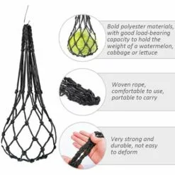 Distributeurs De Nourriture Pour Foin, Nylon Poulet Fruits Et Légumes Sac En Filet Râtelier à Foin, Lapin, Poulailler Réutilisable 57cm Fontainebleau 2Pcs Noir -Poulailler et élevage de la basse-cour Soldes Magasin 45293292 3