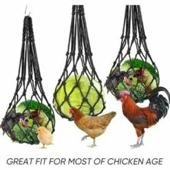 Distributeurs De Nourriture Pour Foin, Nylon Poulet Fruits Et Légumes Sac En Filet Râtelier à Foin, Lapin, Poulailler Réutilisable 57cm Fontainebleau 2Pcs Noir -Poulailler et élevage de la basse-cour Soldes Magasin 45293292 4