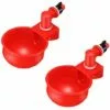 Automatiques Supplies Abreuvoir Poules Tasses à Bol Bol En Plastique, Volailles Distributeurs D'eau Automatique De L'eau Potable Tasses 10.5*6.5*4cm Fontainebleau 2Pcs Rouge