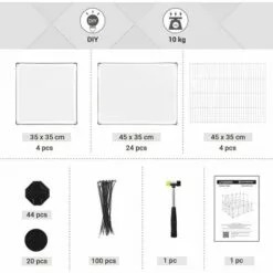 SONGMICS Enclos Pour Petit Animal, Clôture Modulable, Transparent LPC004W01 - Blanc -Poulailler et élevage de la basse-cour Soldes Magasin 45295291 4