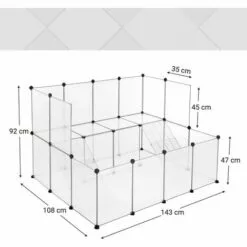 SONGMICS Enclos Pour Petit Animal, Clôture Modulable, Transparent LPC004W01 - Blanc -Poulailler et élevage de la basse-cour Soldes Magasin 45295291 5