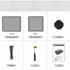 SONGMICS Enclos Pour Petits Animaux Avec Fond, Cage Modulable Pour Cochon D’Inde, Hamster, Lapin, Rongeur, Petits Animaux Domestiques, Gris LPC002G01 - Gris -Poulailler et élevage de la basse-cour Soldes Magasin 45295411 4