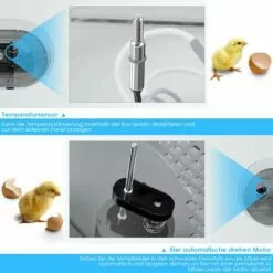 PEDY Couveuse Automatique De 18 œufs Au Plus, Incubateur D'oeufs Transparent Et Digital, Affichage Et Contrôle De La Température, Pour Dinde/Oie/Oiseau/Caille/Poulet, Avec Instructions Multilingues -Poulailler et élevage de la basse-cour Soldes Magasin 45430830 5