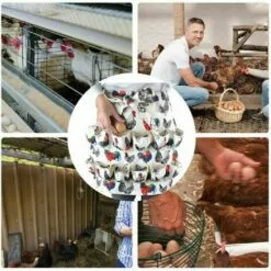 BRIDAY Tablier De Collecte D'œufs, 12 Poches Pour Poule Avec Imprimé Coq De Poule Et œufs En Toile, Support Pour Poules -Poulailler et élevage de la basse-cour Soldes Magasin 45789071 4