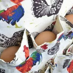 BRIDAY Tablier De Collecte D'œufs, 12 Poches Pour Poule Avec Imprimé Coq De Poule Et œufs En Toile, Support Pour Poules -Poulailler et élevage de la basse-cour Soldes Magasin 45789071 5