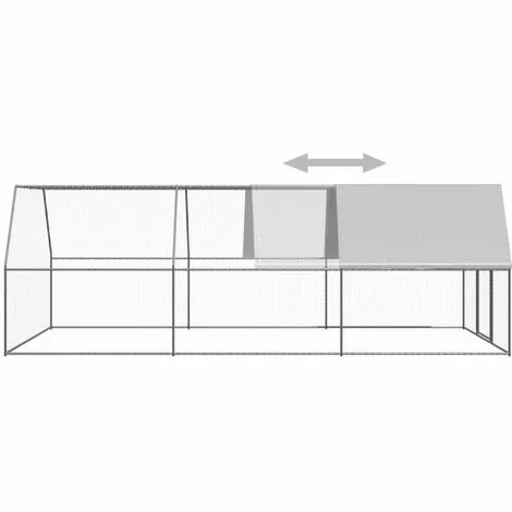 VidaXL Poulailler D'extérieur 3x6x2 M Acier Galvanisé - Argent 4 VidaXL Poulailler D'extérieur 3x6x2 M Acier Galvanisé - Argent – Image 4