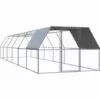 VidaXL Poulailler D'extérieur 3x12x2 M Acier Galvanisé - Argent