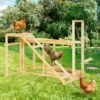 IDMARKET Aire De Jeux En Bois XXL Pour Poules Avec Balançoire Perchoir échelle Bain De Poussière