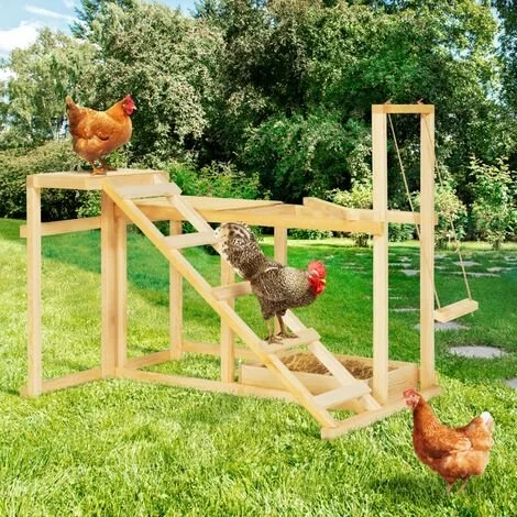 IDMARKET Aire De Jeux En Bois XXL Pour Poules Avec Balançoire Perchoir échelle Bain De Poussière 1 IDMARKET Aire De Jeux En Bois XXL Pour Poules Avec Balançoire Perchoir échelle Bain De Poussière