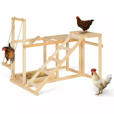 IDMARKET Aire De Jeux En Bois XXL Pour Poules Avec Balançoire Perchoir échelle Bain De Poussière 2 IDMARKET Aire De Jeux En Bois XXL Pour Poules Avec Balançoire Perchoir échelle Bain De Poussière – Image 2