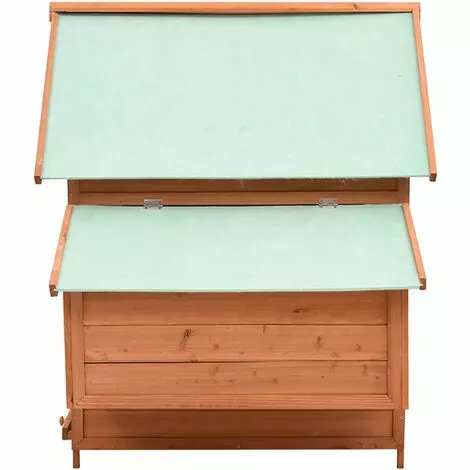 VidaXL Poulailler 152x96x110 Cm Bois De Sapin Massif - Brun 4 VidaXL Poulailler 152x96x110 Cm Bois De Sapin Massif - Brun – Image 4