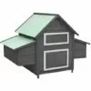 VidaXL Poulailler Gris Et Blanc 152x96x110 Cm Bois De Sapin Massif - Gris