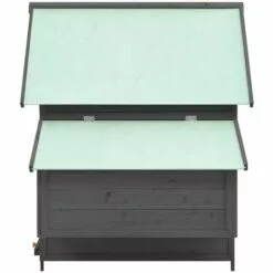 VidaXL Poulailler Gris Et Blanc 152x96x110 Cm Bois De Sapin Massif - Gris -Poulailler et élevage de la basse-cour Soldes Magasin 49609469 4