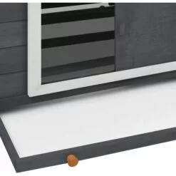 VidaXL Poulailler Gris Et Blanc 152x96x110 Cm Bois De Sapin Massif - Gris -Poulailler et élevage de la basse-cour Soldes Magasin 49609469 5