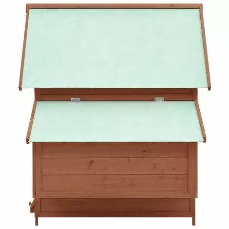 VidaXL Poulailler Moka Et Blanc 152x96x110 Cm Bois De Sapin Massif - Brun 4 VidaXL Poulailler Moka Et Blanc 152x96x110 Cm Bois De Sapin Massif - Brun – Image 4