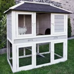 BBLOISIRCD Cage Clapier Enclos Lapin Extérieur En Bois De Haute Qualité Pour Lapins 106 X 83 X 160 Cm-Modèle 034 Villa De Ville