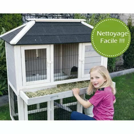 BBLOISIRCD Cage Clapier Enclos Lapin Extérieur En Bois De Haute Qualité Pour Lapins 106 X 83 X 160 Cm-Modèle 034 Villa De Ville 2 BBLOISIRCD Cage Clapier Enclos Lapin Extérieur En Bois De Haute Qualité Pour Lapins 106 X 83 X 160 Cm-Modèle 034 Villa De Ville – Image 2