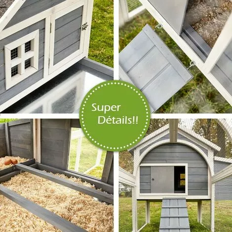 BB-LOISIR Poulailler En Bois Pour Jardin Extérieure Cage Canard Avec Nichoir Cm Modèle: 160 Grand Bonheur 189x100x110 Cm 4 BB-LOISIR Poulailler En Bois Pour Jardin Extérieure Cage Canard Avec Nichoir Cm Modèle: 160 Grand Bonheur 189x100x110 Cm – Image 4