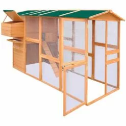 VidaXL Poulailler 295 X 163 X 170 Cm Bois - Brun -Poulailler et élevage de la basse-cour Soldes Magasin 5088708 3