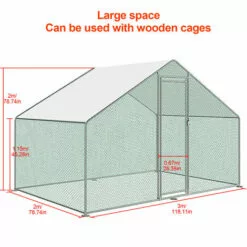 Hengda Enclos Pour Poulailler 6m² En Acier Galvanisé Toit Imperméable Et Anti UV 3x2m 6 M² - Argent -Poulailler et élevage de la basse-cour Soldes Magasin 51347647 3