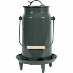 Mangeoire Métal Broc Seau ø 24 X 39 Cm Couleur Ardoise Pour Basse Cour - Animallparadise - Gris