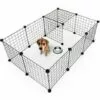 BEICHEN Cage Chien Cage Lapin Enclos Pour Animaux DIY Clotures Pour Animaux De Compagnie Chiot Chien Lapin Guinée Cochon(12 Panneaux)