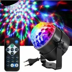 BEICHEN Lampe De Scène Petite Boule Magique LED Avec Télécommande USB Lumière Scène Rotative 7 Colorées Soirée Party Disco DJ