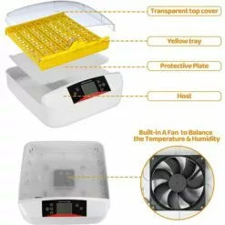 AICOK Couveuse Automatique 55 Oeufs Appareil à Couver Incubateur Volaille Eleveurs, Affichage LED De La Température Et Contrôle De L'humidité -Poulailler et élevage de la basse-cour Soldes Magasin 54134699 5