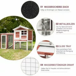 PECUTE Poulailler 118 X 54 X 92 Cm, En Bois De Sapin, Avec Nichoir Avec Support De Couvercle, Imprégné Résistant Aux Intempéries 7 PECUTE Poulailler 118 X 54 X 92 Cm, En Bois De Sapin, Avec Nichoir Avec Support De Couvercle, Imprégné Résistant Aux Intempéries -Poulailler et élevage de la basse-cour Soldes Magasin 54319367 3