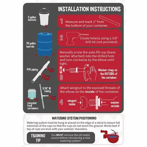 TINOR Lot De 2 Distributeurs D'eau Automatiques Pour Volaille 5 TINOR Lot De 2 Distributeurs D'eau Automatiques Pour Volaille – Image 5